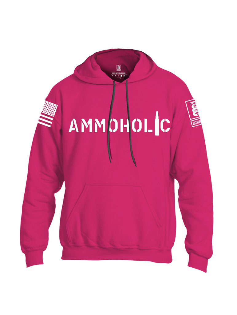 Battleraddle Ammoholic White Sleeves Uni Cotton Blended Hoodie With Pockets