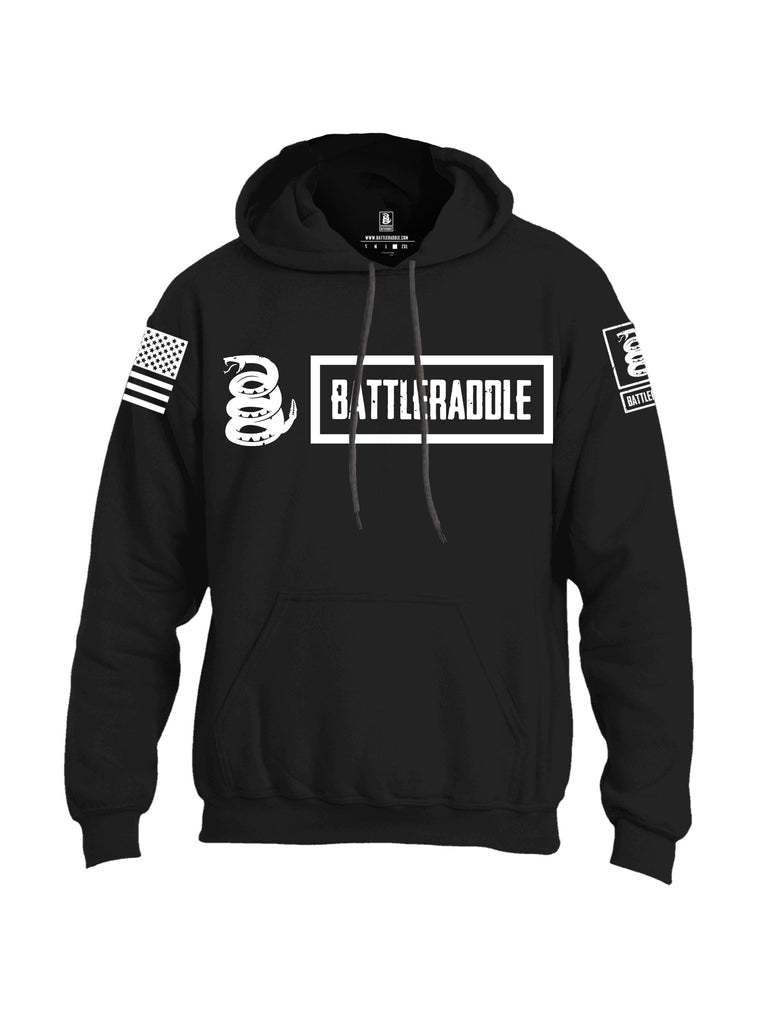 Battleraddle Battleraddle Original Logo White White Sleeves Uni Cotton Blended Hoodie With Pockets