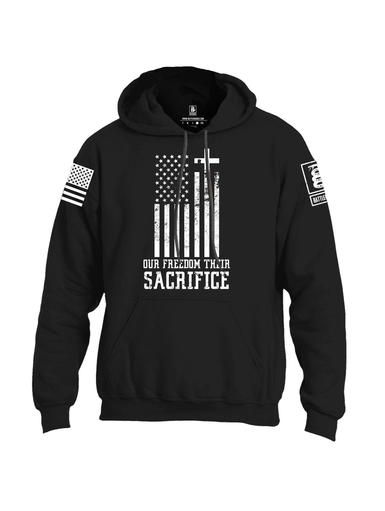 Battleraddle Our Freedom Their Sacrifice White Sleeves Uni Cotton Blended Hoodie With Pockets