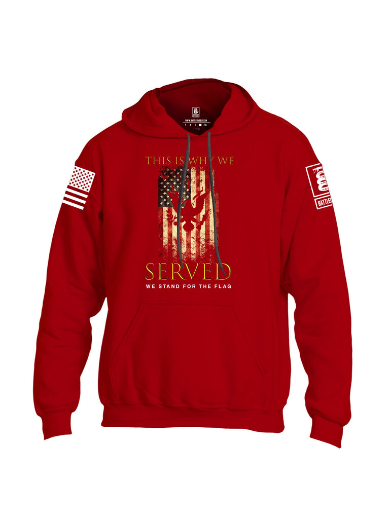 Battleraddle This Is Why We Served We Stand For The Flag White Sleeves Uni Cotton Blended Hoodie With Pockets