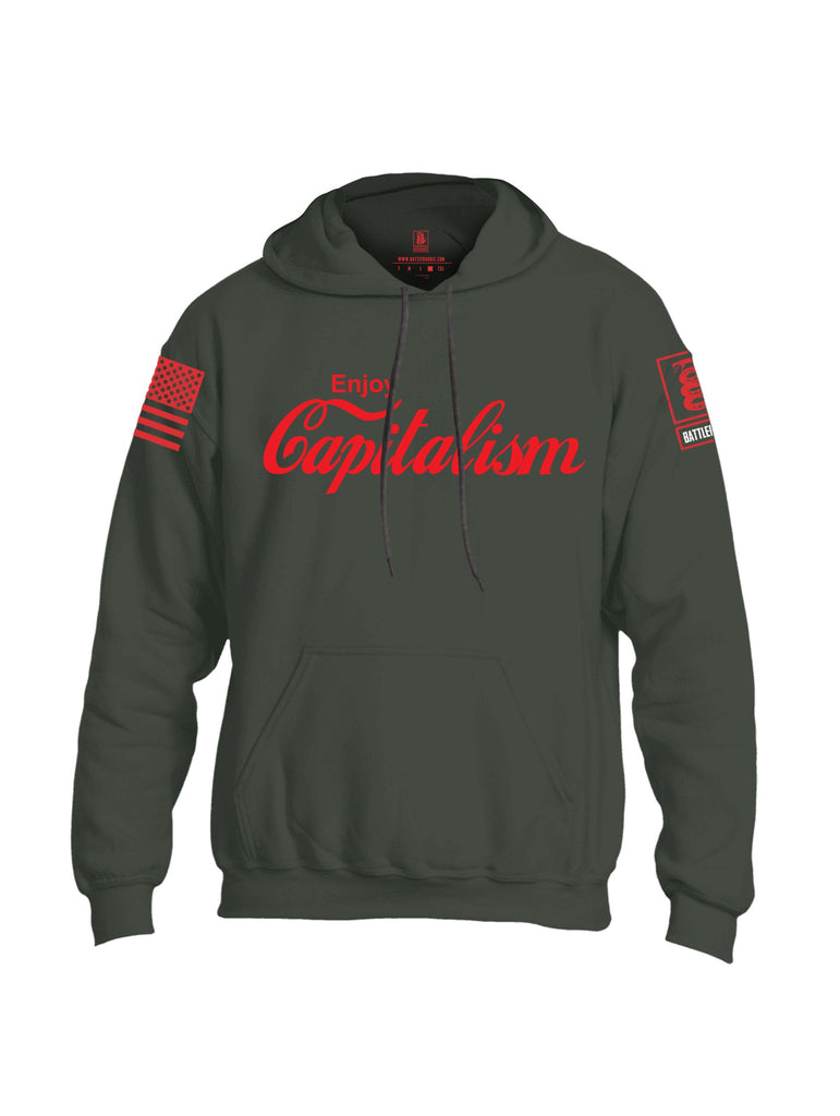 Battleraddle Enjoy Capitalism {sleeve_color} Sleeves Uni Cotton Blended Hoodie With Pockets