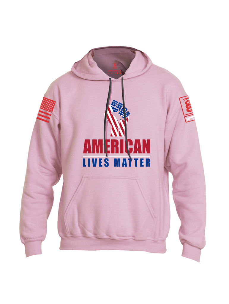 Battleraddle Fist American Lives Matter Uni Cotton Blended Hoodie With Pockets