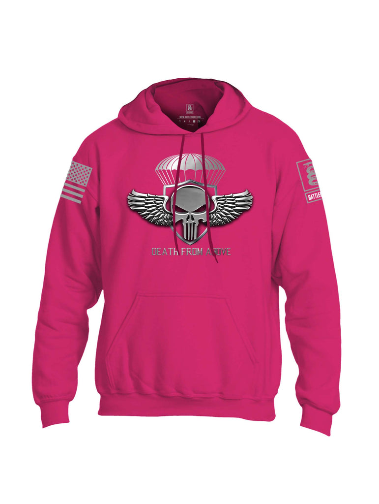 Battleraddle Death From Above Grey Sleeve Print Mens Blended Hoodie With Pockets