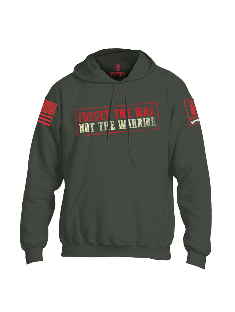 Battleraddle Forget The War Not The Warrior Red Sleeve Print Mens Blended Hoodie With Pockets