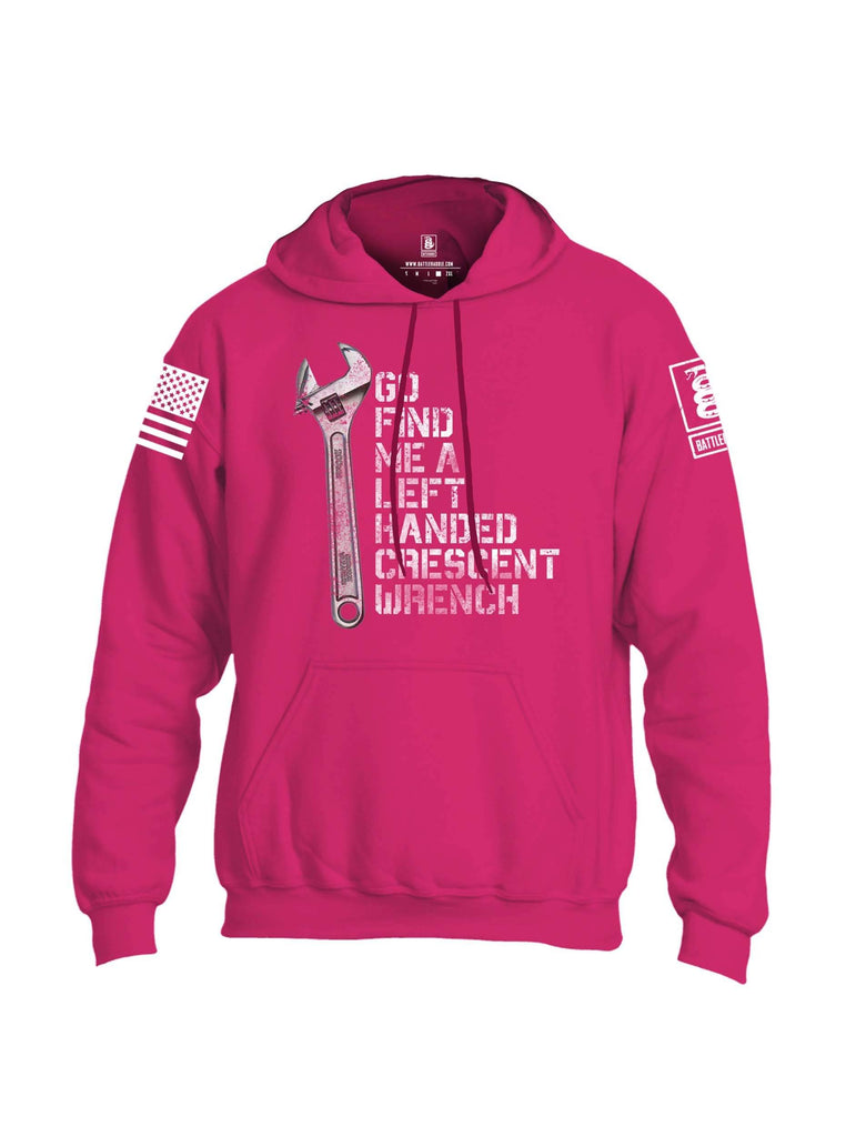 Battleraddle Go Find Me A Left Handed Crescent Wrench White Sleeve Print Mens Blended Hoodie With Pockets shirt|custom|veterans|Apparel-Mens Hoodies-Cotton/Dryfit Blend