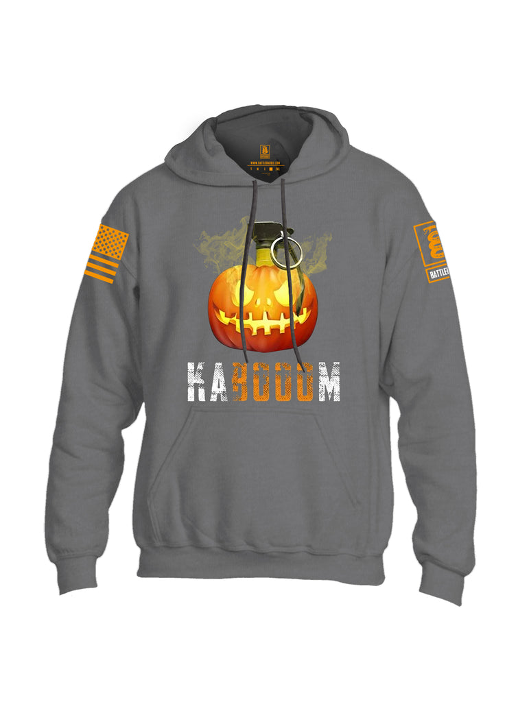 Battleraddle Kabooom Pumpkin Orange Sleeve Print Mens Blended Hoodie With Pockets