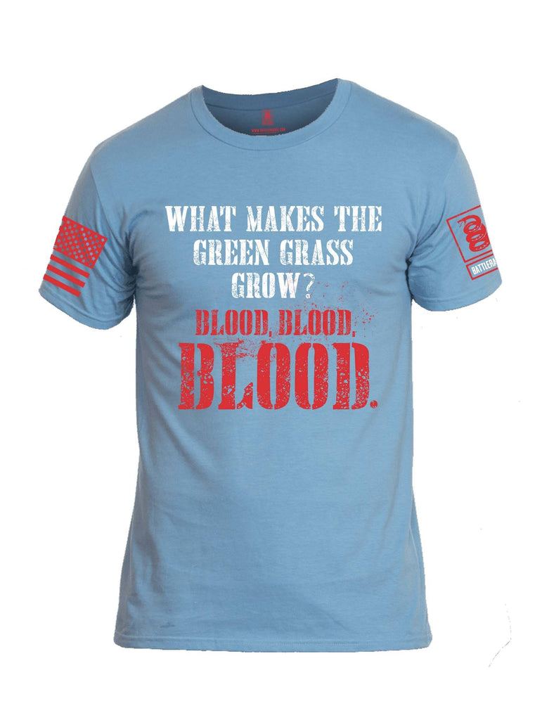 Battleraddle What Makes The Green Grass Grow Blood Blood Blood Red Sleeve Print Mens Cotton Crew Neck T Shirt shirt|custom|veterans|Apparel-Mens T Shirt-cotton