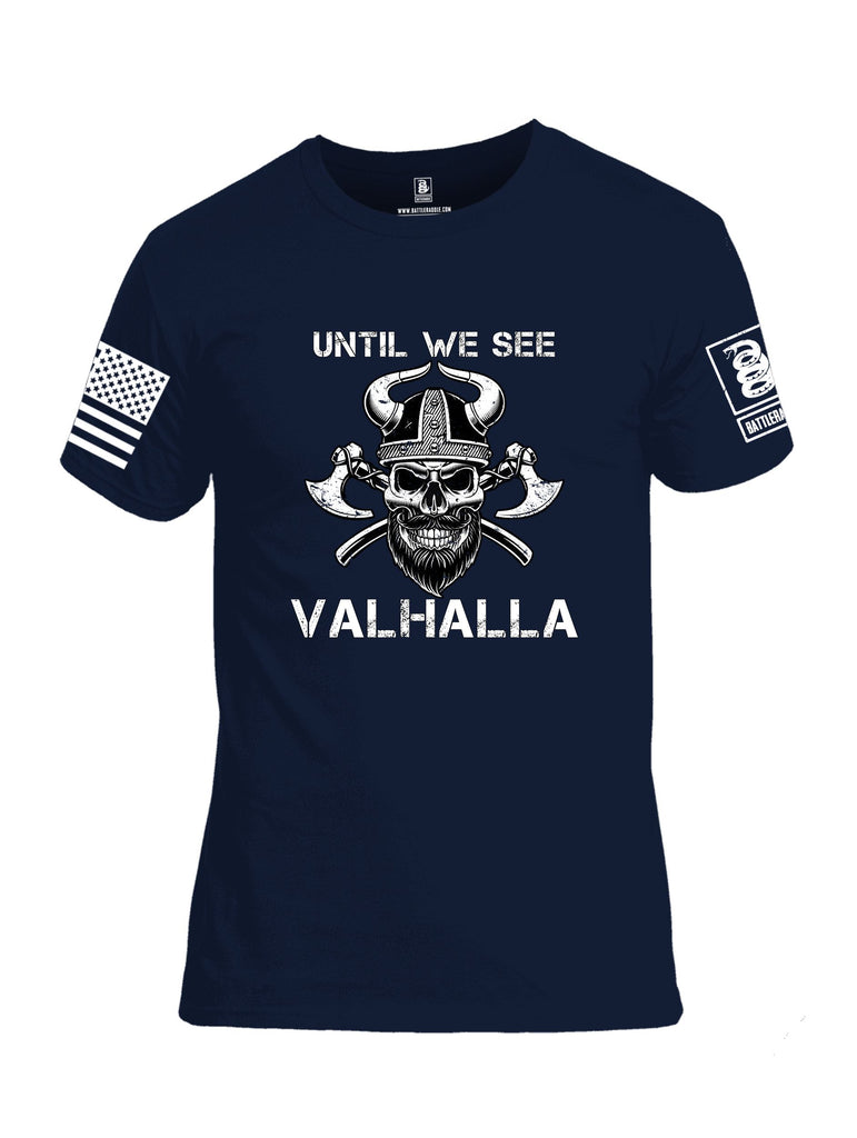 Battleraddle Until We See Valhalla White Sleeves Men Cotton Crew Neck T-Shirt