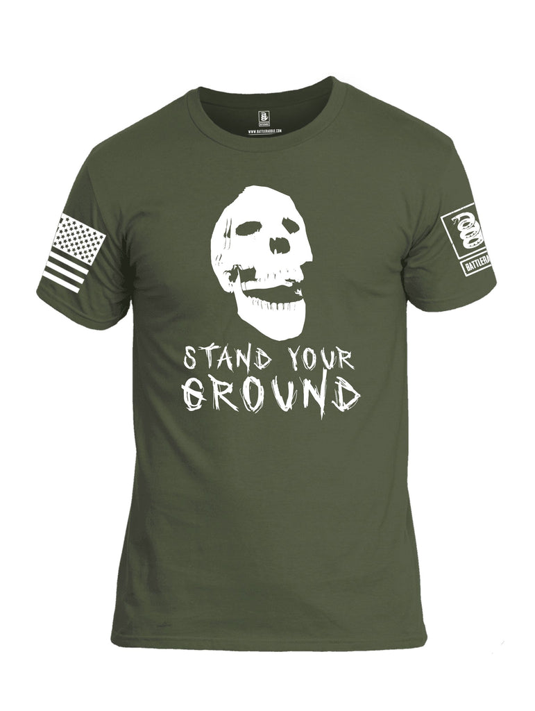 Battleraddle Stand Your Ground White Sleeves Men Cotton Crew Neck T-Shirt