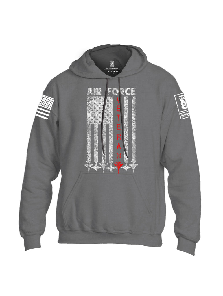 Battleraddle Air Force Veteran White Sleeve Print Mens Blended Hoodie With Pockets