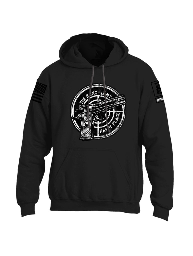 Battleraddle The Range Is My Happy Place Black Sleeves Uni Cotton Blended Hoodie With Pockets