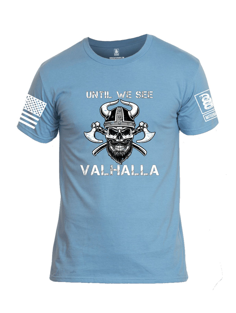 Battleraddle Until We See Valhalla White Sleeves Men Cotton Crew Neck T-Shirt