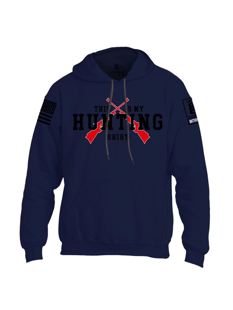 Battleraddle This Is My Hunting Shirt Black Sleeves Uni Cotton Blended Hoodie With Pockets