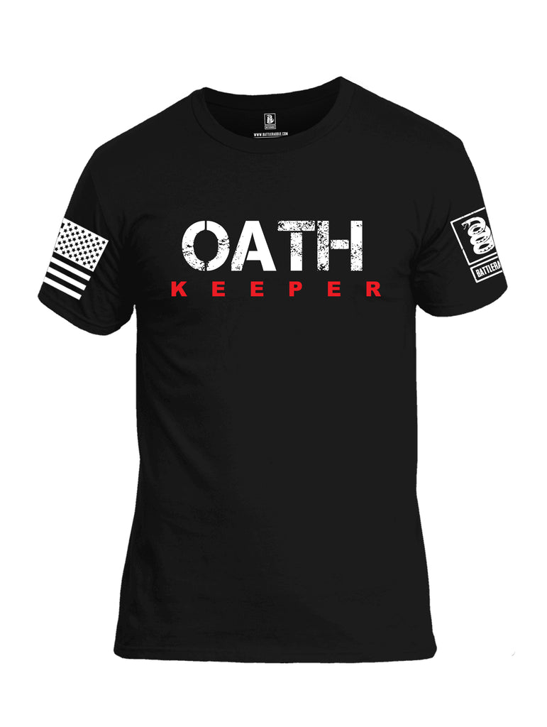 Battleraddle Oath Keeper White {sleeve_color} Sleeves Men Cotton Crew Neck T-Shirt