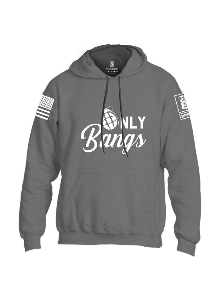 Battleraddle Only Bangs White Sleeves Uni Cotton Blended Hoodie With Pockets