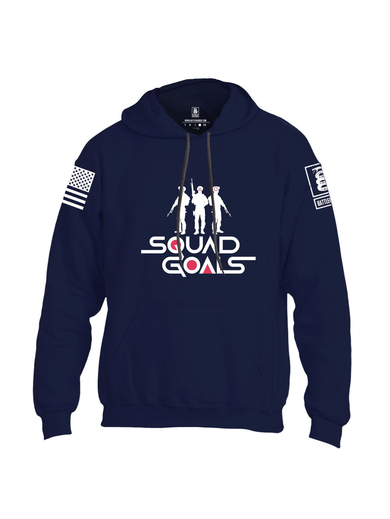 Battleraddle Squad Goals White Sleeves Uni Cotton Blended Hoodie With Pockets