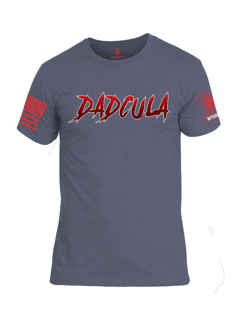Battleraddle Dadcula Red Sleeves Men Cotton Crew Neck T-Shirt
