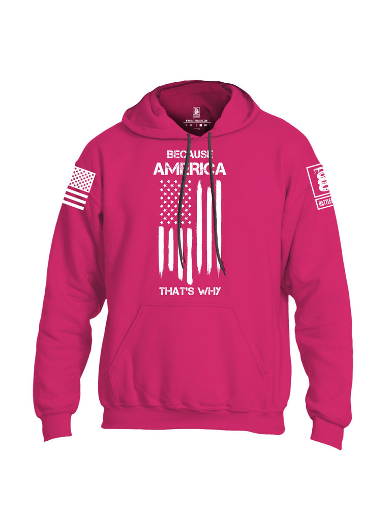 Battleraddle Because America Thats Why White Sleeves Uni Cotton Blended Hoodie With Pockets