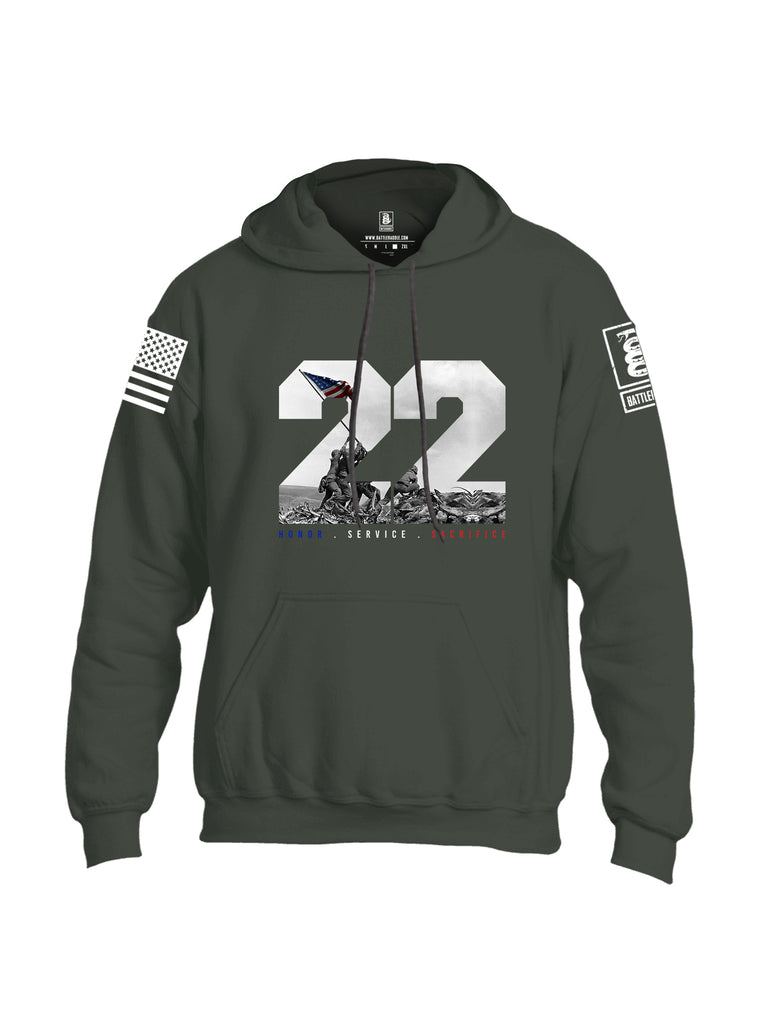 Battleraddle 22 Honor Service Sacrifice {sleeve_color} Sleeves Uni Cotton Blended Hoodie With Pockets