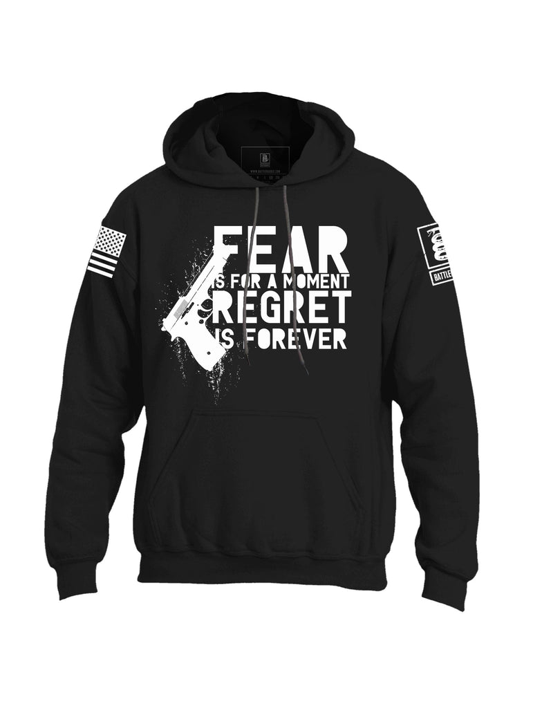 Battleraddle Fear Is For A Moment Regret Is Forever Mens Blended Hoodie With Pockets