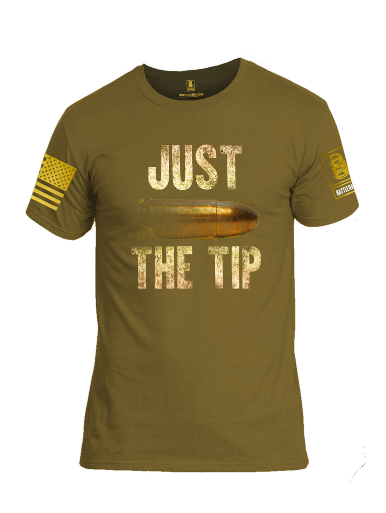 Battleraddle Just The Tip Big Bullet Brass Sleeve Print Mens Cotton Crew Neck T Shirt