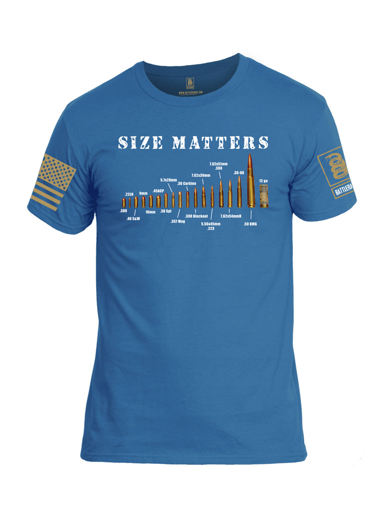 Battleraddle Size Matters Brass Sleeve Print Mens Cotton Crew Neck T Shirt