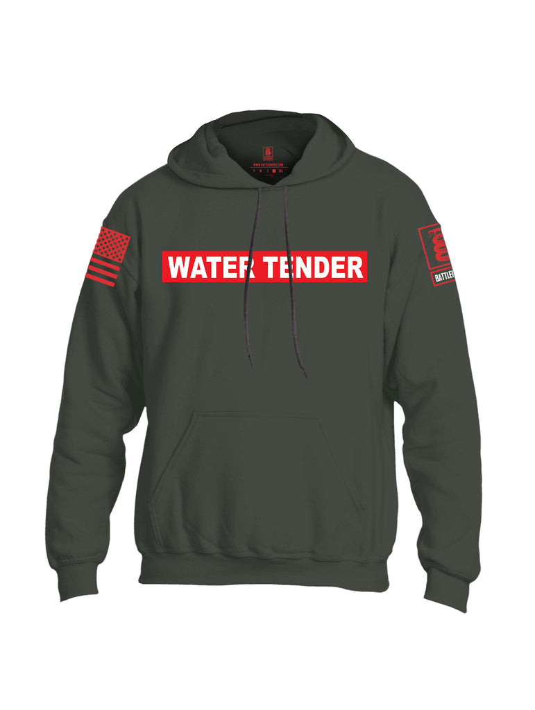 Battleraddle Water Tender Firefighter Red Sleeve Print Mens Blended Hoodie With Pockets