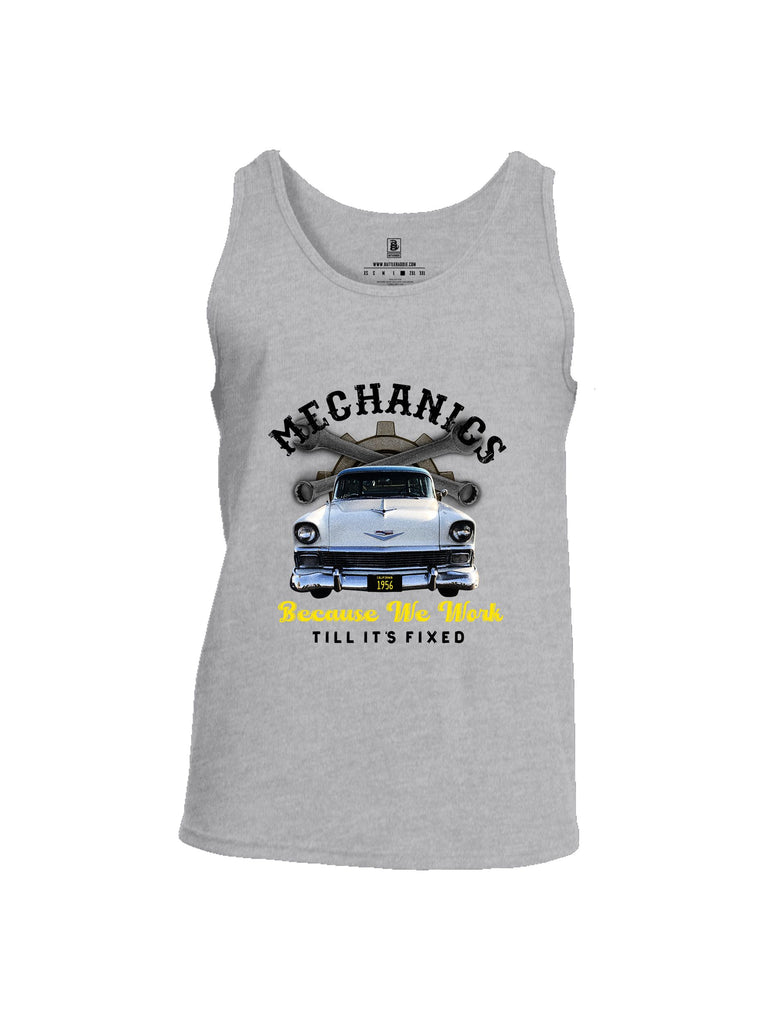 Battleraddle Mechanics Because We Work Black Sleeves Men Cotton Cotton Tank Top