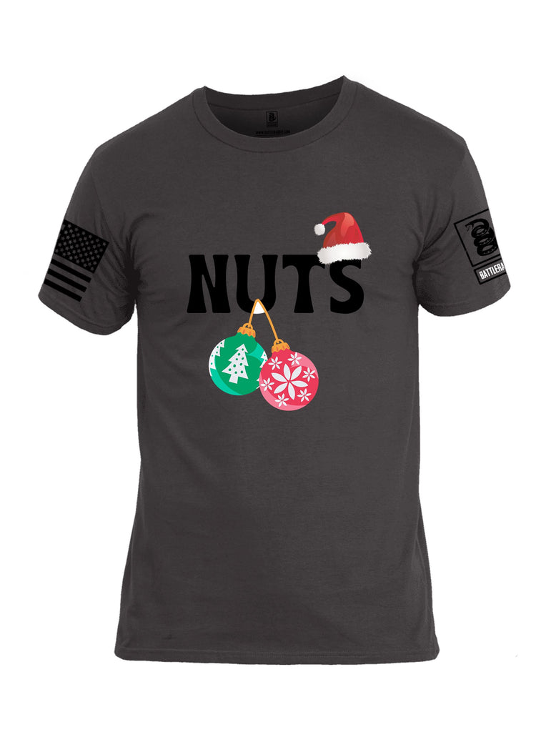 Battleraddle Nuts Christmas Black Sleeves Men Cotton Crew Neck T-Shirt