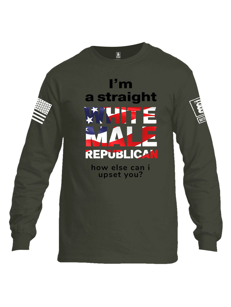 Battleraddle I'M A Straight White Male Republican White Sleeves Men Cotton Crew Neck Long Sleeve T Shirt