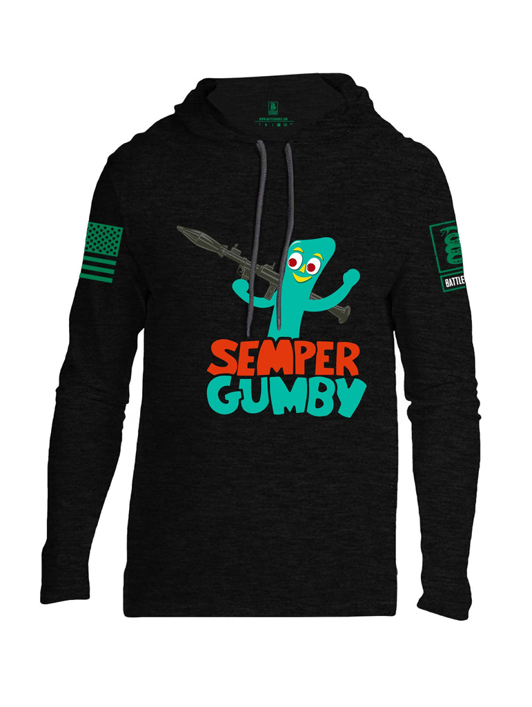 Battleraddle Semper Gumby Pearl Green Sleeves Men Cotton Thin Cotton Lightweight Hoodie