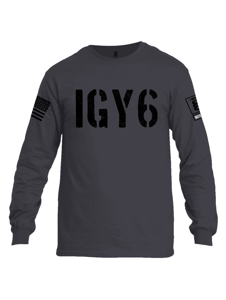 Battleraddle Igy6 Black Sleeves Men Cotton Crew Neck Long Sleeve T Shirt