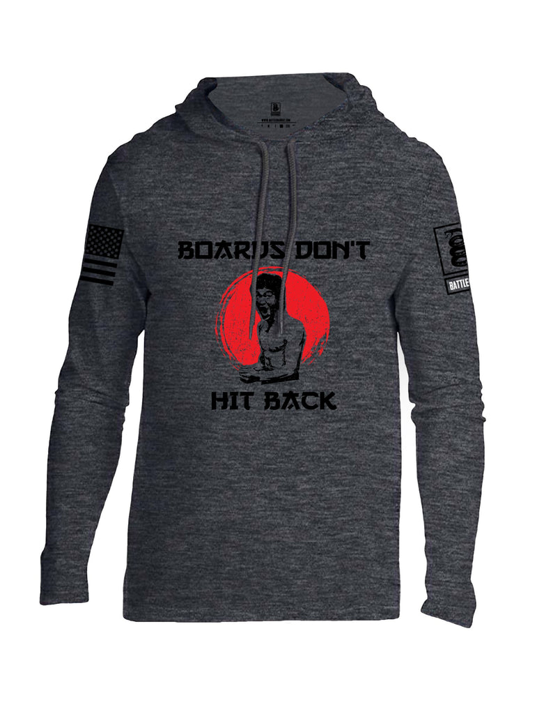 Battleraddle Boards Don'T Hit Back Black Sleeves Men Cotton Thin Cotton Lightweight Hoodie