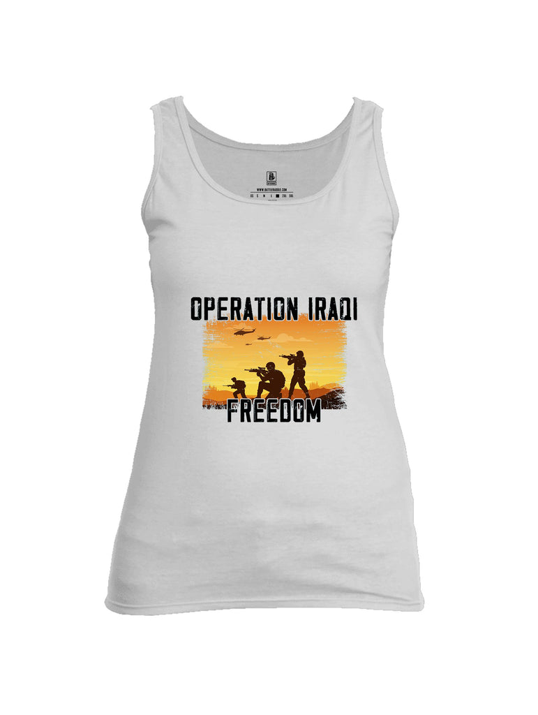 Battleraddle Operation Iraqi Freedom Soldiers Black Sleeves Women Cotton Cotton Tank Top