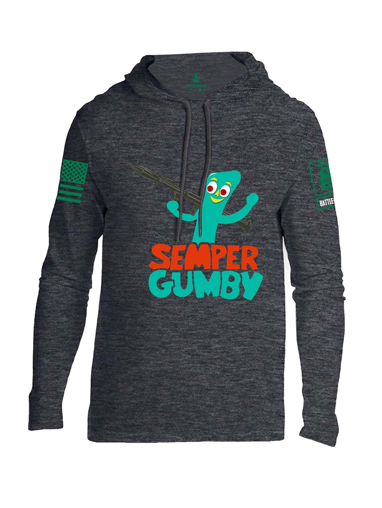 Battleraddle Semper Gumby Pearl Green Sleeves Men Cotton Thin Cotton Lightweight Hoodie