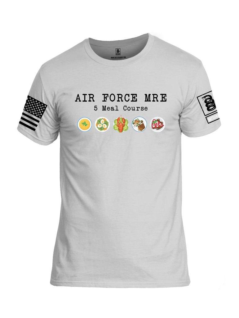 Battleraddle Air Force Mre 5 Meal Course Black Sleeves Men Cotton Crew Neck T-Shirt