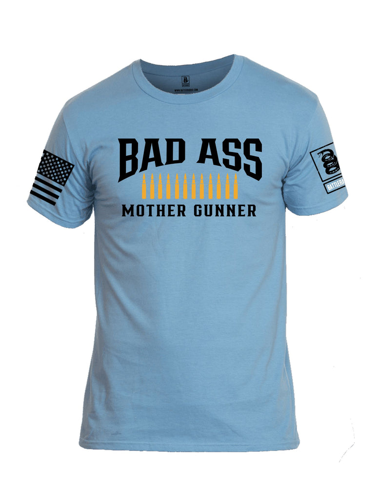 Battleraddle Bad Ass Mother Gunner Black Sleeves Men Cotton Crew Neck T-Shirt
