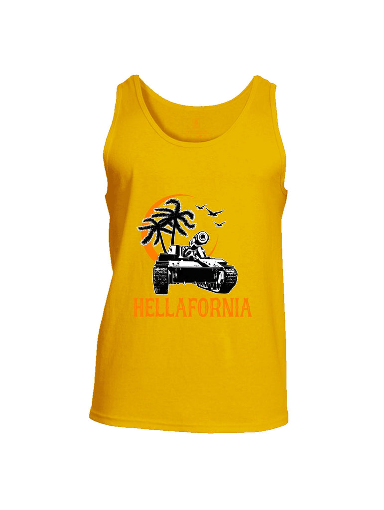 Battleraddle Hellafornia Orange Sleeves Men Cotton Cotton Tank Top