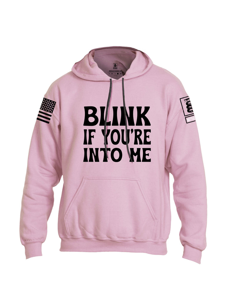 Battleraddle Blink If You'Re Into Me  Black Sleeves Uni Cotton Blended Hoodie With Pockets