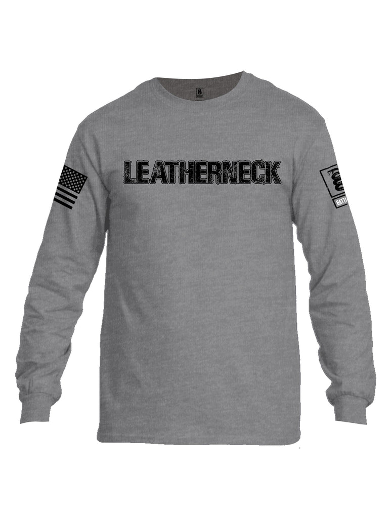 Battleraddle Leatherneck Black Sleeves Men Cotton Crew Neck Long Sleeve T Shirt