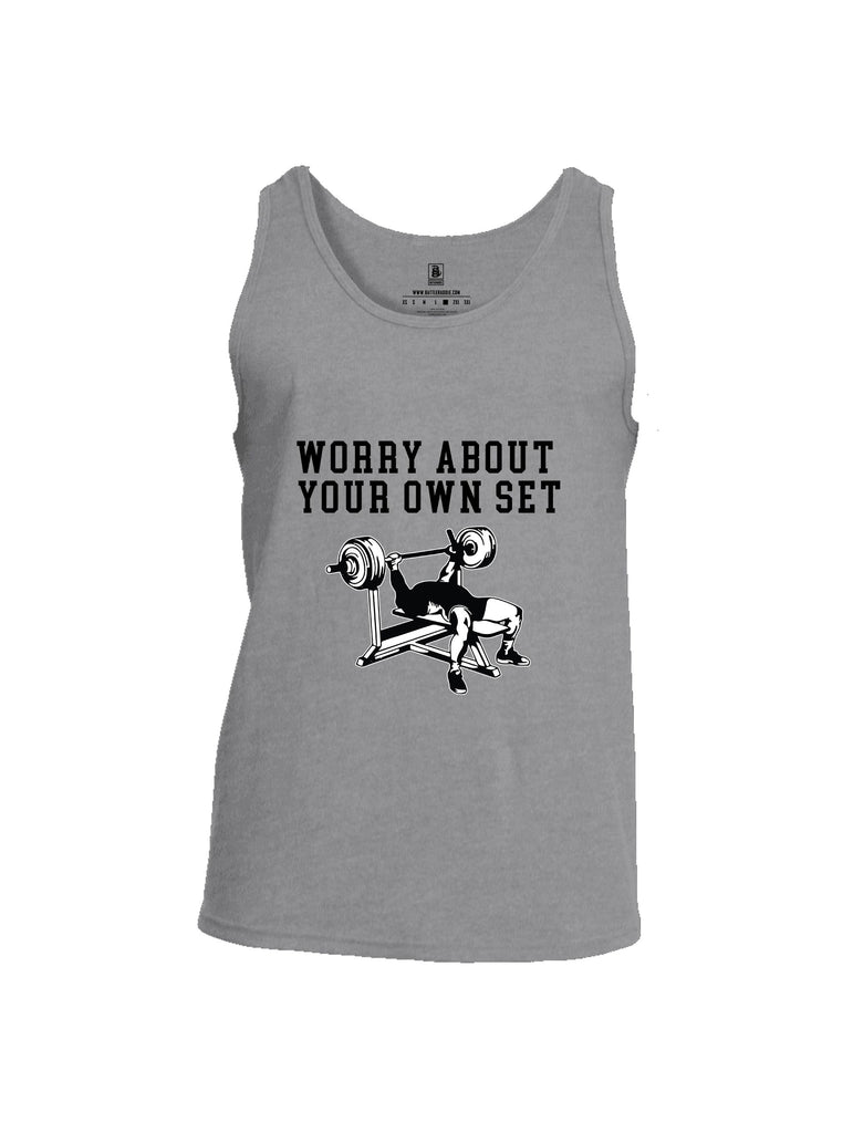 Battleraddle Worry About Your Own Set  Black Sleeves Men Cotton Cotton Tank Top