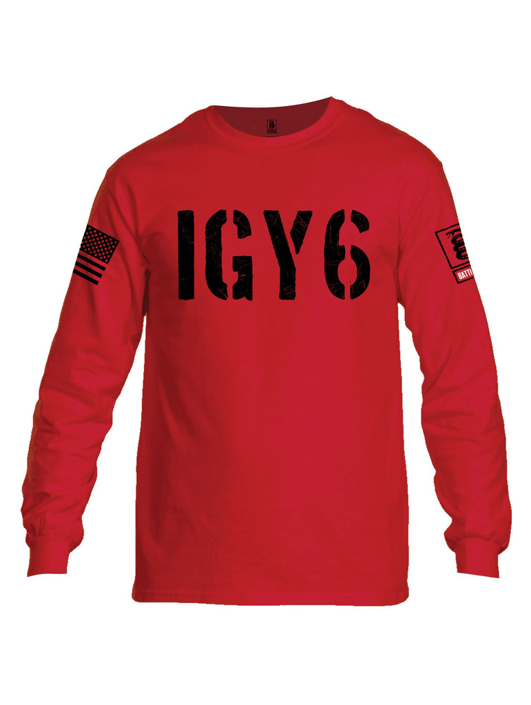 Battleraddle Igy6 Black Sleeves Men Cotton Crew Neck Long Sleeve T Shirt