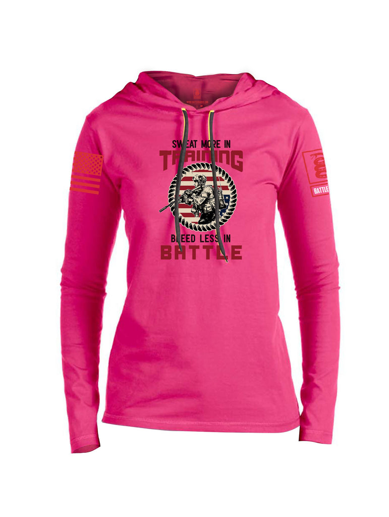 Battleraddle Sweat More In Training  Red Sleeves Women Cotton Thin Cotton Lightweight Hoodie