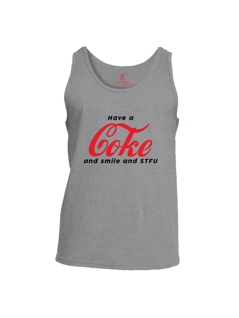 Battleraddle Have A Coke  Red Sleeves Men Cotton Cotton Tank Top