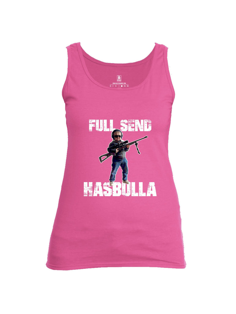 Battleraddle Full Send Hasbulla White Sleeves Women Cotton Cotton Tank Top