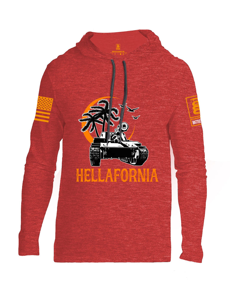 Battleraddle Hellafornia Orange Sleeves Men Cotton Thin Cotton Lightweight Hoodie