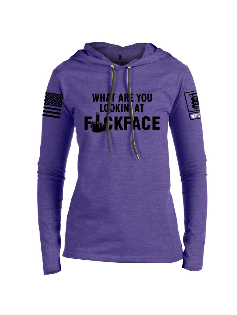 Battleraddle What Are You Lookin At Black Sleeves Women Cotton Thin Cotton Lightweight Hoodie