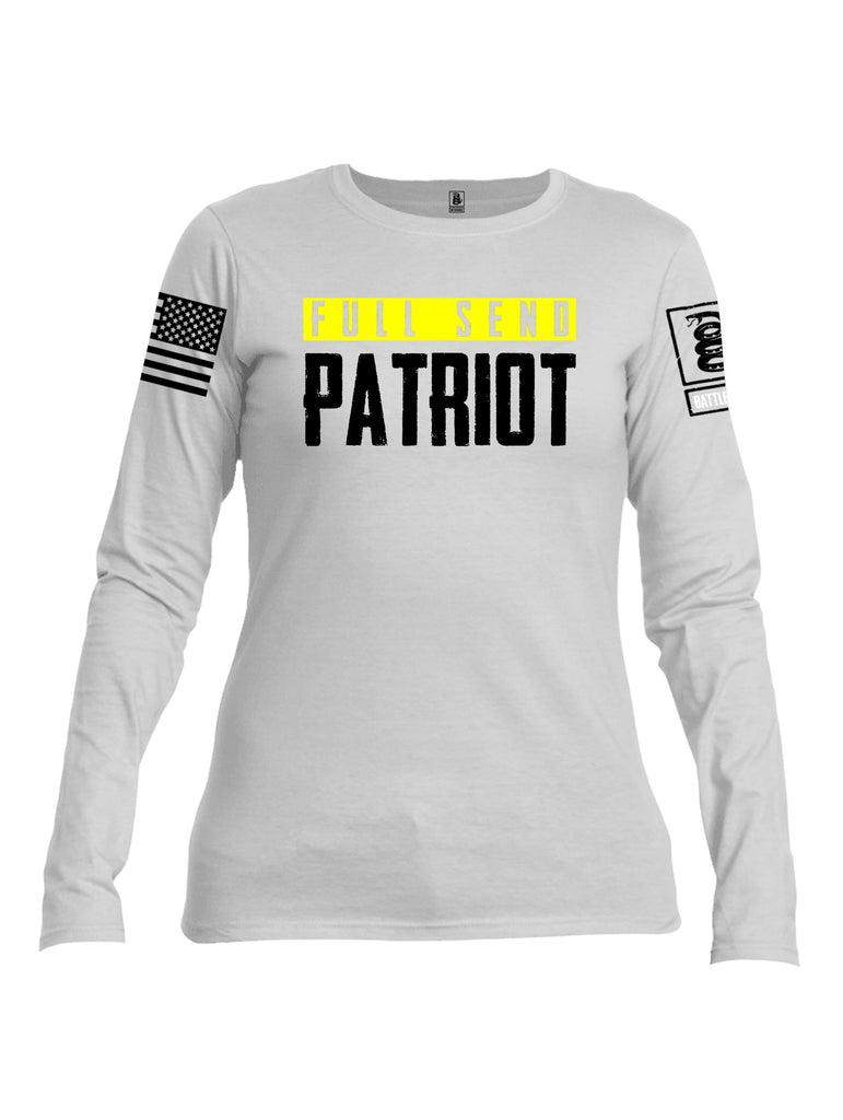 Battleraddle Full Send Patriot Black Sleeves Women Cotton Crew Neck Long Sleeve T Shirt