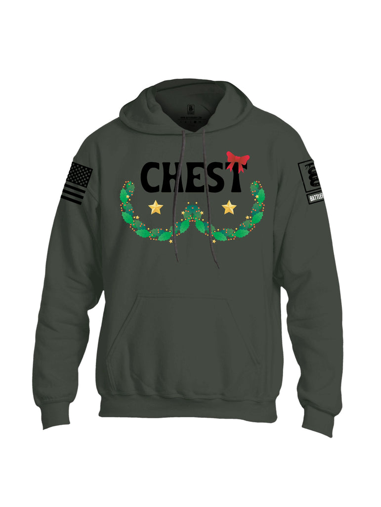 Battleraddle Chest Christmas Black Sleeves Uni Cotton Blended Hoodie With Pockets