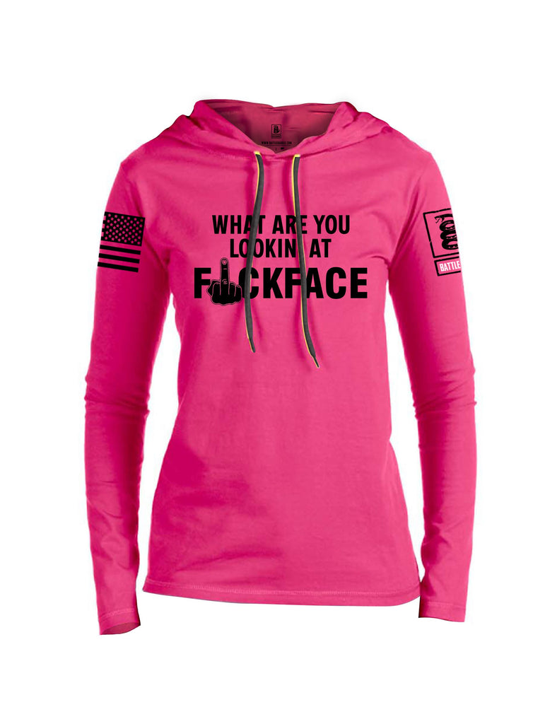 Battleraddle What Are You Lookin At Black Sleeves Women Cotton Thin Cotton Lightweight Hoodie